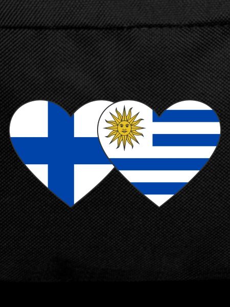 Finland Uruguay Heart Flag