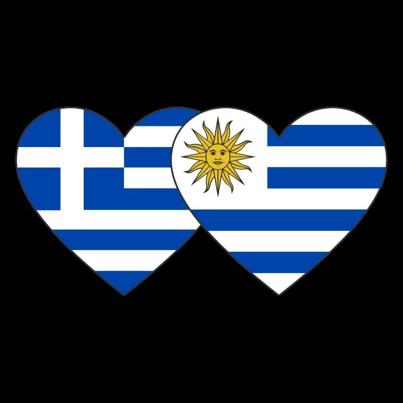 Grèce Uruguay Drapeau du Cœur