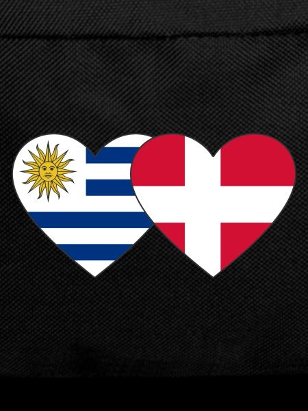 Uruguay Denmark Heart Flag
