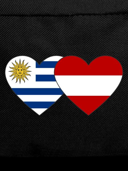 Uruguay Austria Heart Flag