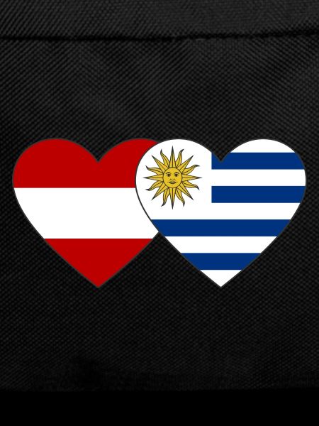 Austria Uruguay Heart Flag