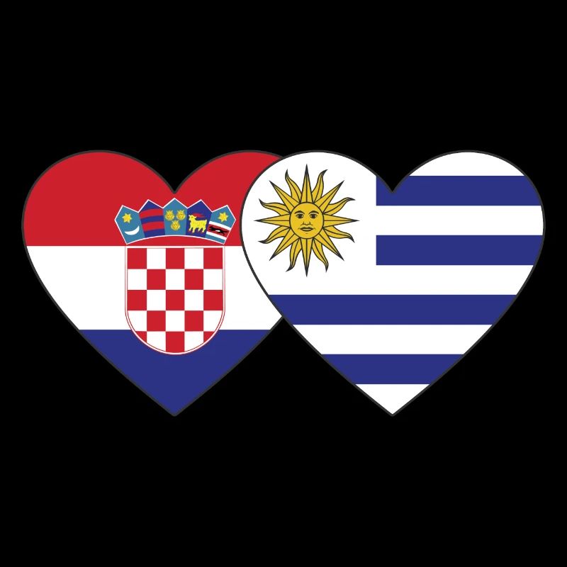 Croatie Uruguay Drapeau du cœur