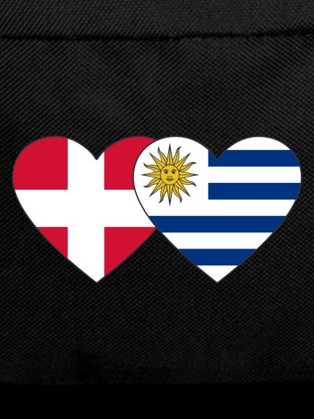 Denmark Uruguay Heart Flag