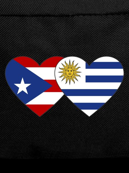 Puerto Rico Uruguay Heart Flag