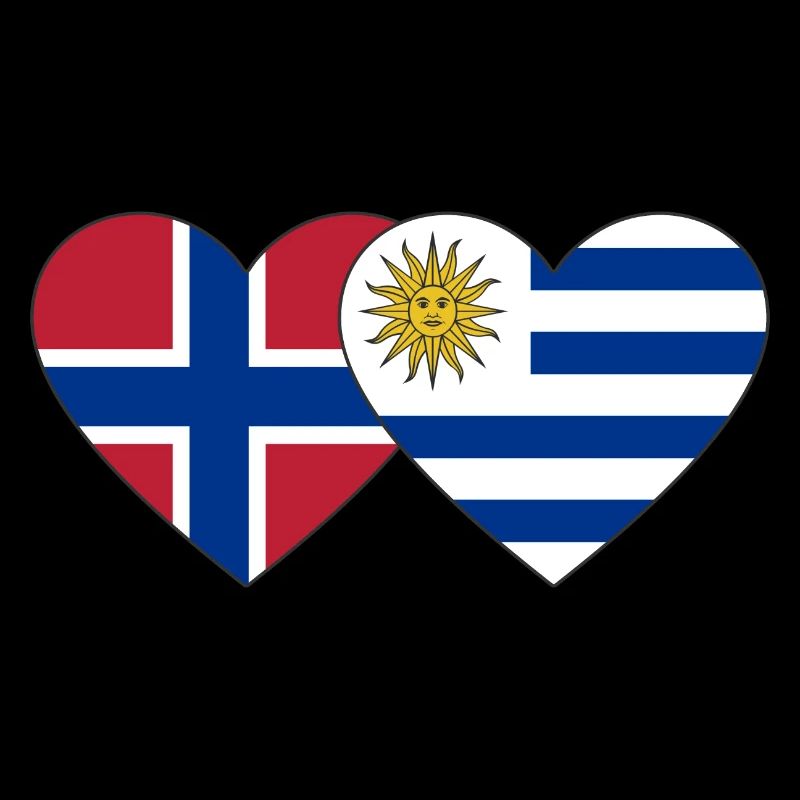 Norvège Uruguay Drapeau du cœur