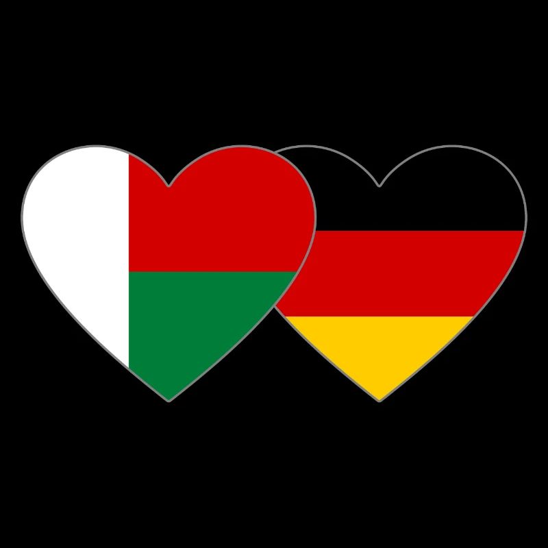 Madagascar Germany Heart Flag
