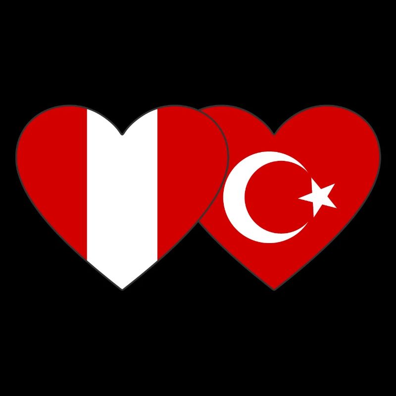 Peru Turkey Heart Flag