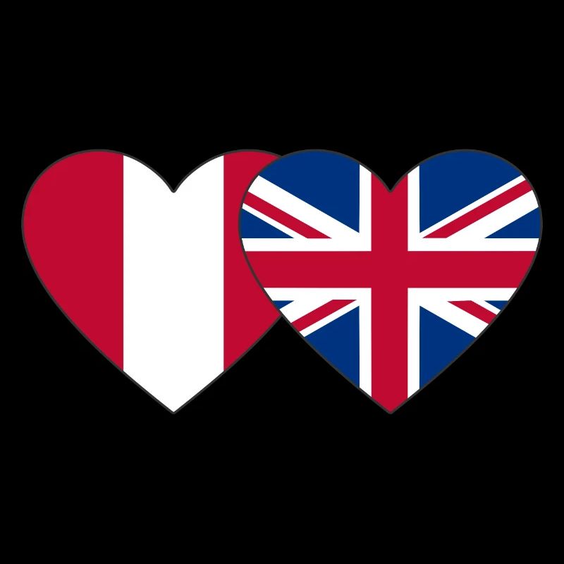 Peru England Heart Flag