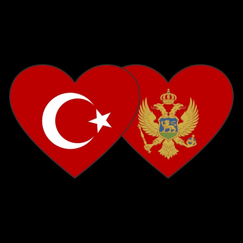 Turquie Monténégro drapeau