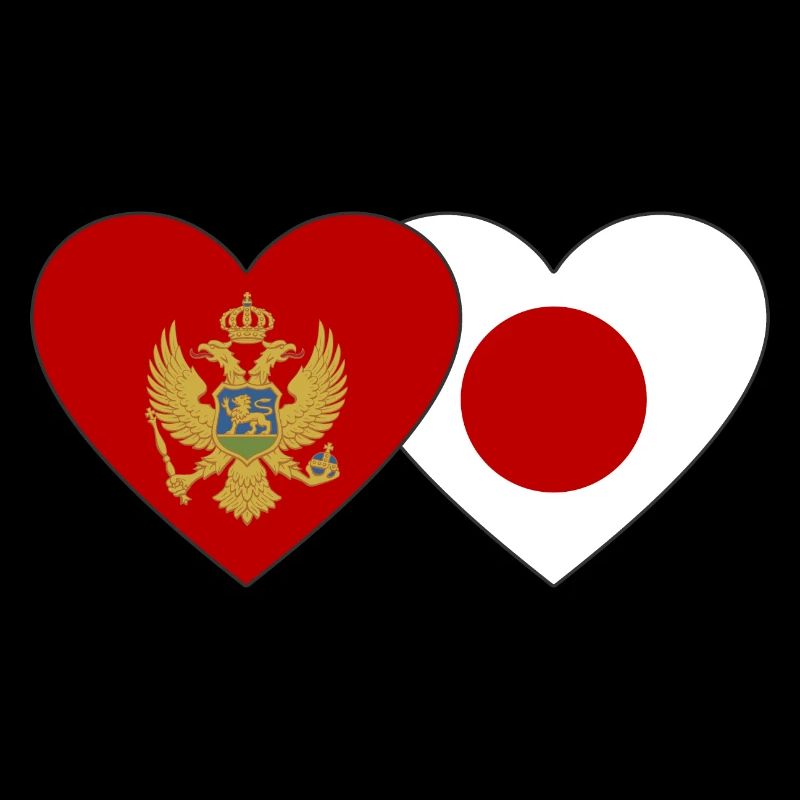 Montenegro Japan Flag