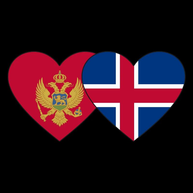 Montenegro Iceland Flag