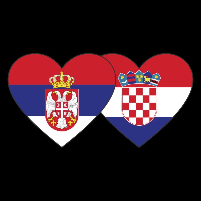 Serbie Croatie Drapeau du cœur