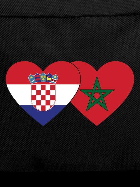 Croatia Morocco Flag Heart