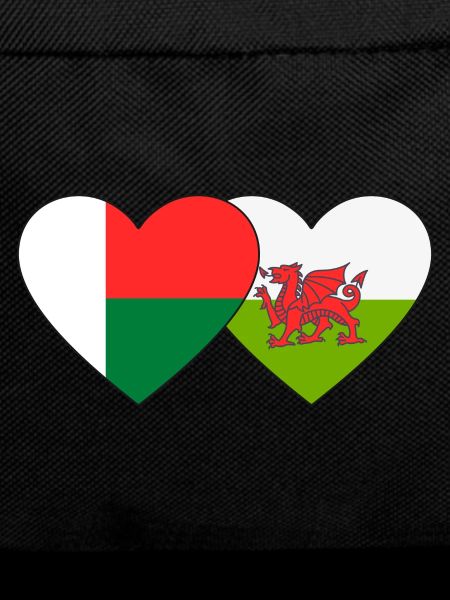 Madagascar Wales Flag Heart