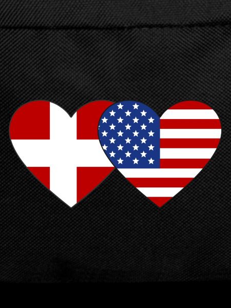 Denmark USA Flag Heart