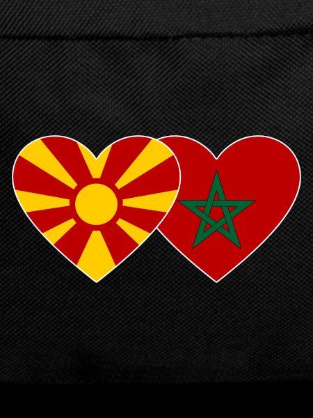 Macedonia Morocco Flag Heart