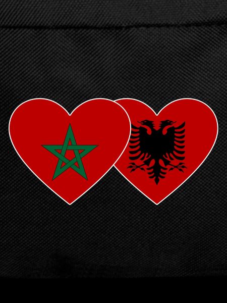 Morocco Albania Flag Heart