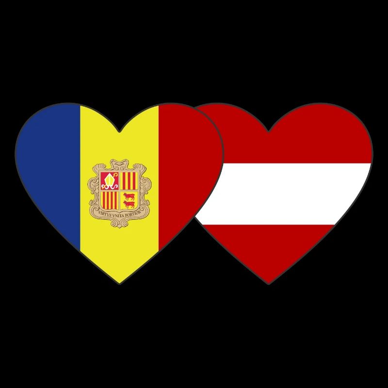 Andorra Austria Flag Heart