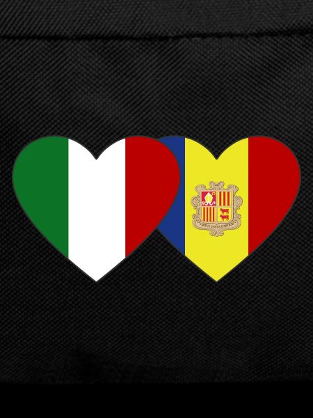 Italy Andorra flag heart