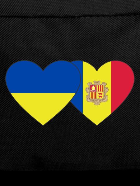 Ukraine Andorra Flag Heart
