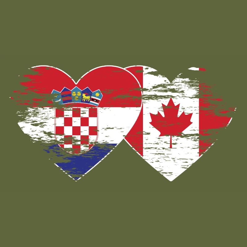 Croatie Canada drapeau coeur utilisé