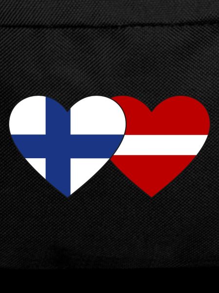 Finland Latvia Flag Heart