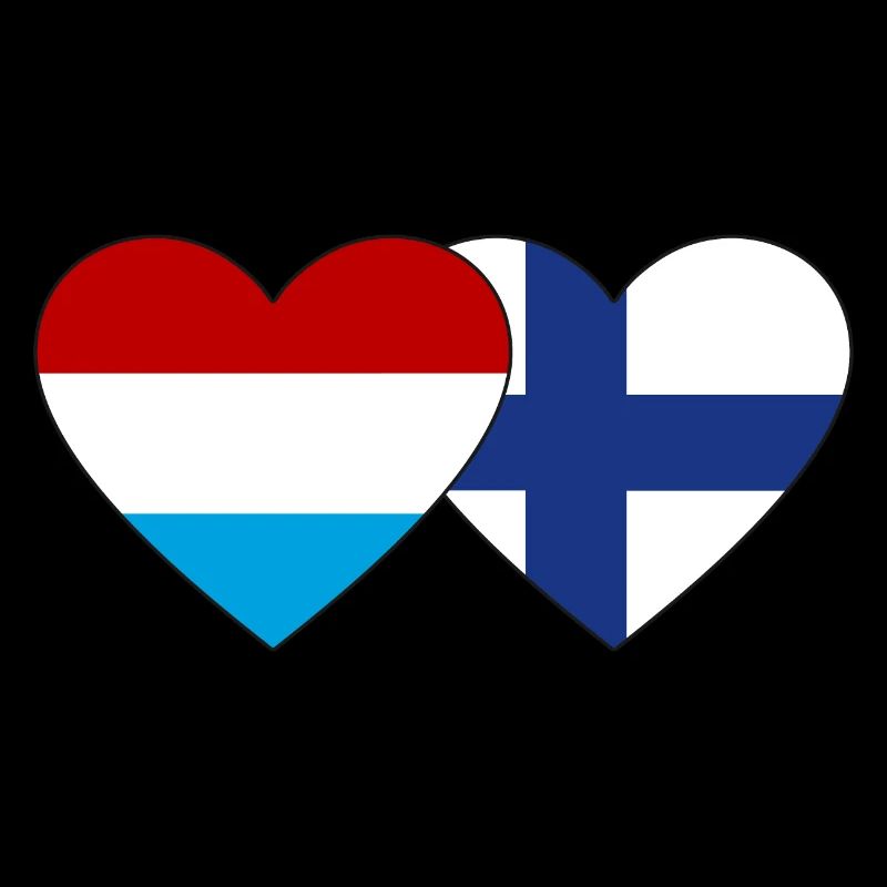 Luxembourg Finlande Drapeau Coeur