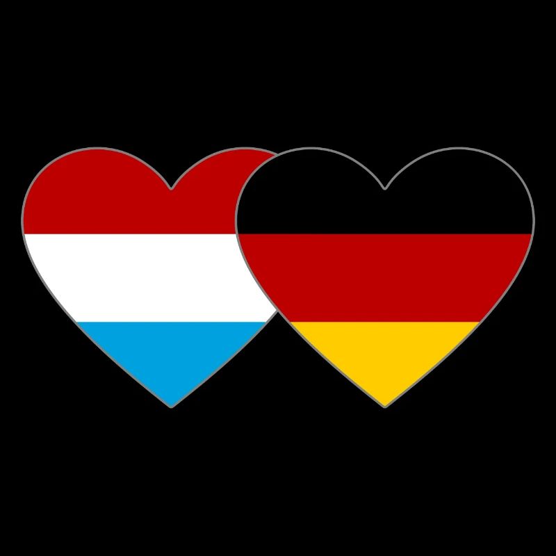 Luxembourg Germany Flag Heart