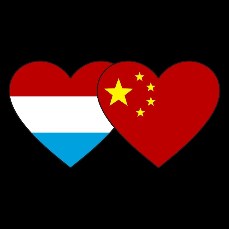 Luxembourg China Flag Heart