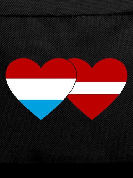 Luxembourg Latvia Flag Heart