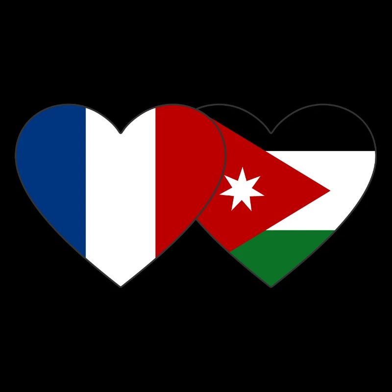Frankreich Jordanien Flagge Herz