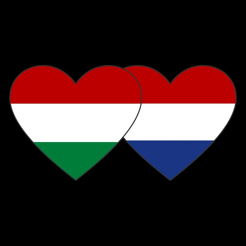 Hungary Holland Flag Heart