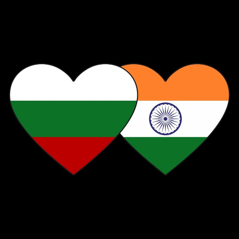 Bulgaria India flag heart