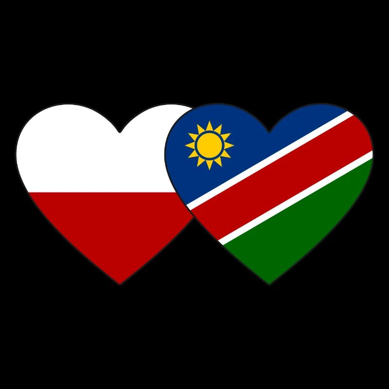 Poland Namibia Flag Heart