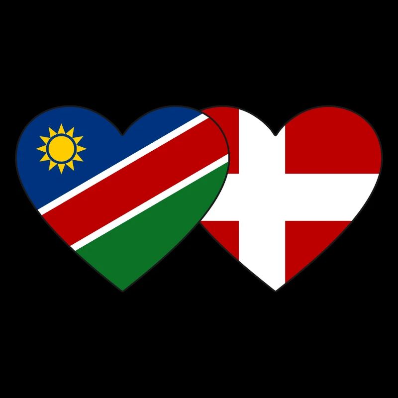 Namibia Denmark Flag Heart