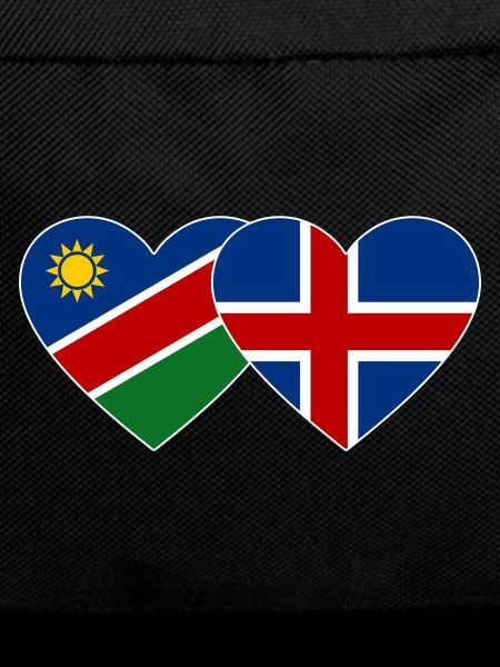 Namibia Iceland Flag Heart