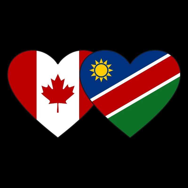 Canada Namibia Flag Heart