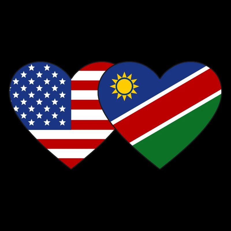 USA Namibia Flag Heart