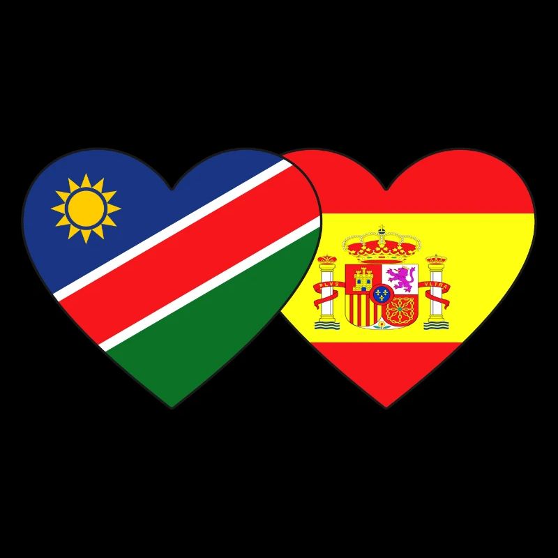 Namibia Spanien Flagge Herz