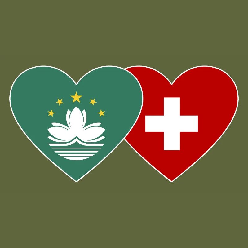 Cœur de drapeau suisse de Macao