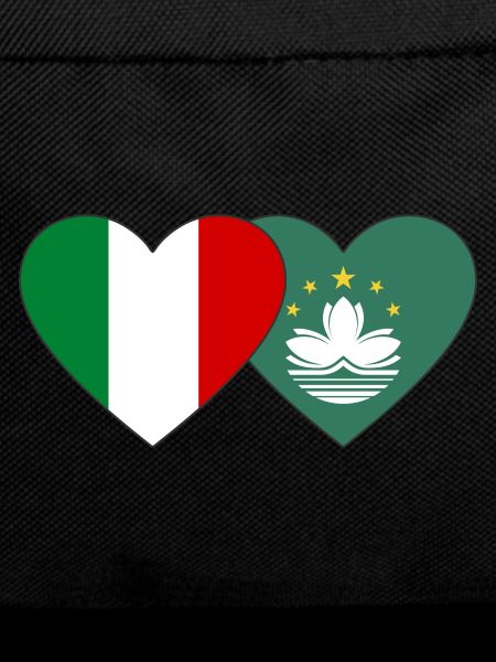Italy Macau Flag Heart
