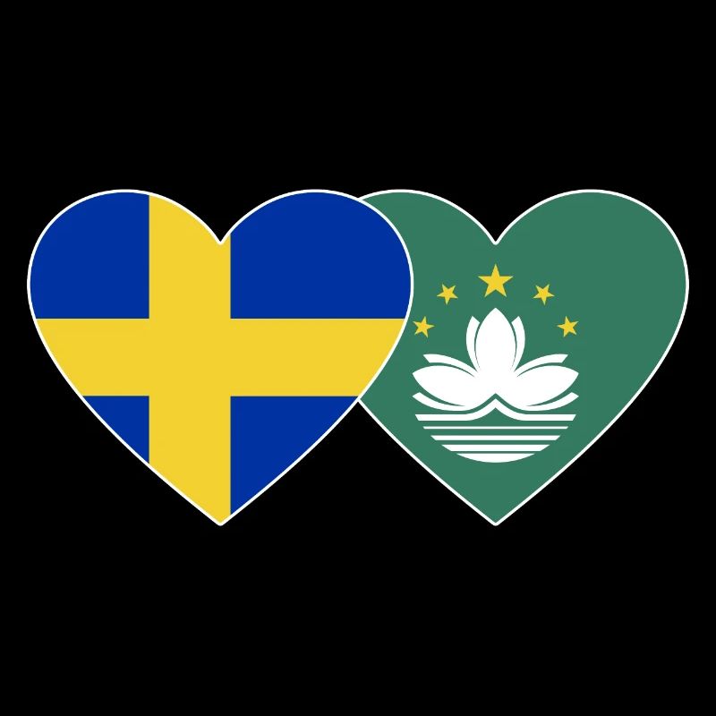 Suède Cœur de drapeau de Macao
