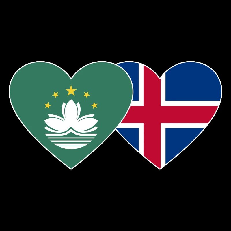 Macau Island Flag Heart