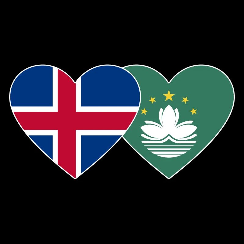 Islande Macao Flag Heart