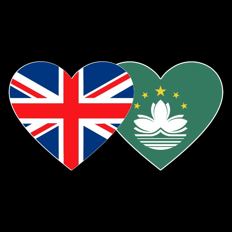 Royaume-Uni Macao Drapeau Coeur