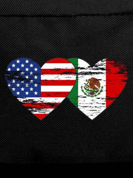 USA Meksiko flag heart used
