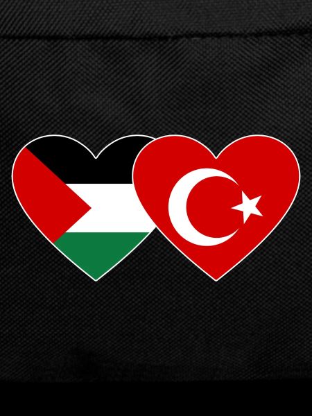 Palestine Turkey Flag Heart