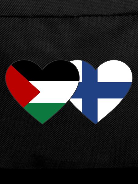 Palestine Finland Flag Heart