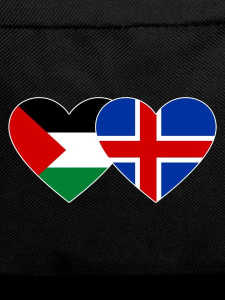 Palestine Iceland Flag Heart