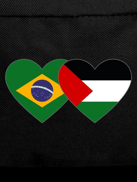 Brazil Palestine Flag Heart